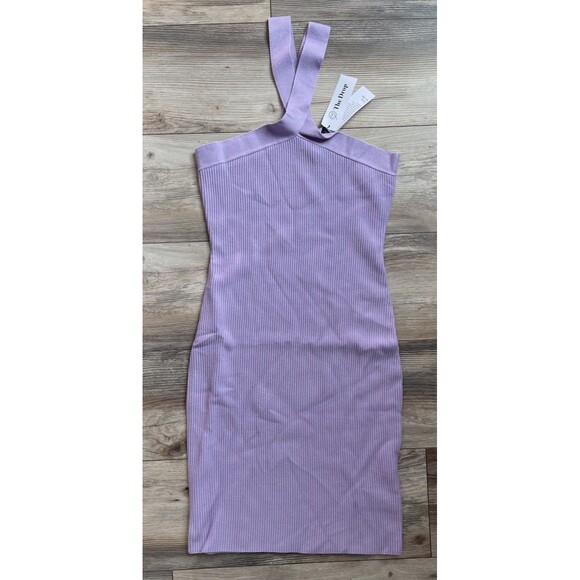 New The Drop Women's Brunia Halter Mini Sweater Dress Lavender Size XS - Picture 5 of 10